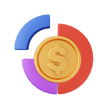 Dollar Donut Chart  3D Icon