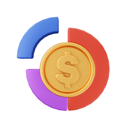 Dollar-Donut-Diagramm  3D Icon