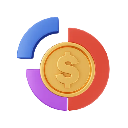 Dollar-Donut-Diagramm  3D Icon