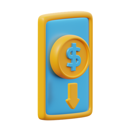 Dollar Down  3D Icon