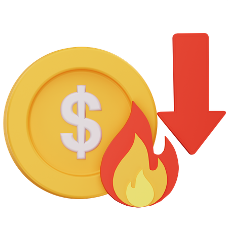 Dollar Down  3D Icon