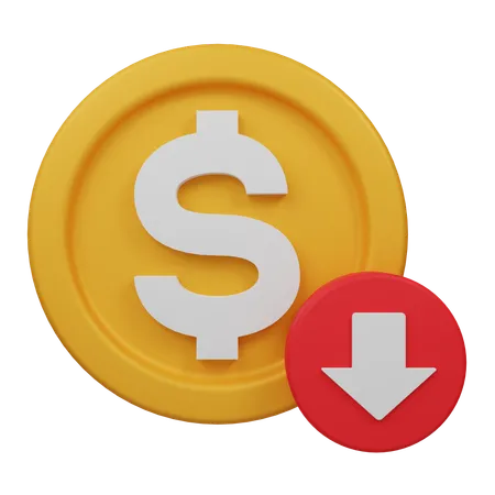 Dollar Down  3D Icon