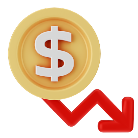 Dollar Down  3D Icon