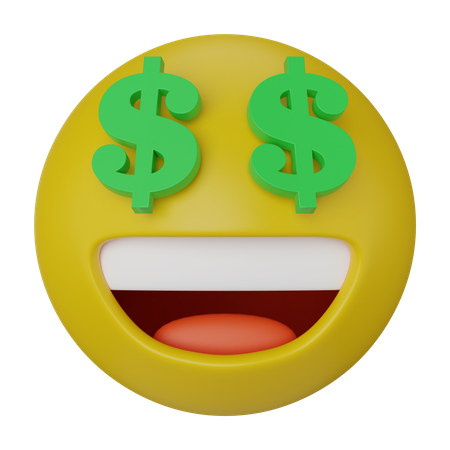 Dollar Emoji Face  3D Icon