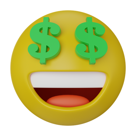 Dollar Emoji Face  3D Icon
