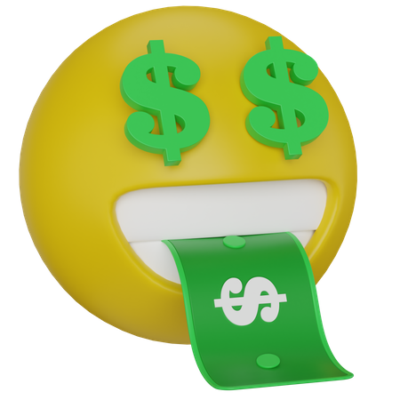Dollar-Emoji-Gesicht  3D Icon