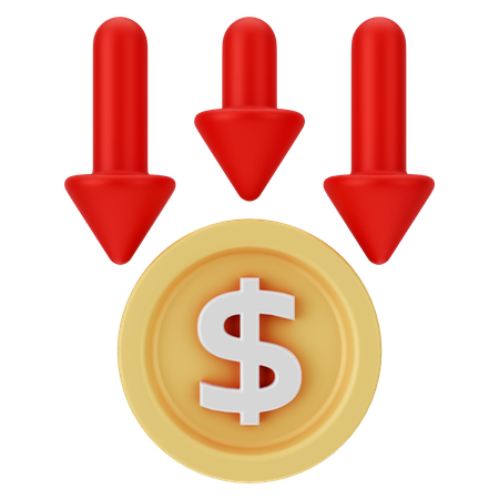 Dollar en baisse  3D Icon