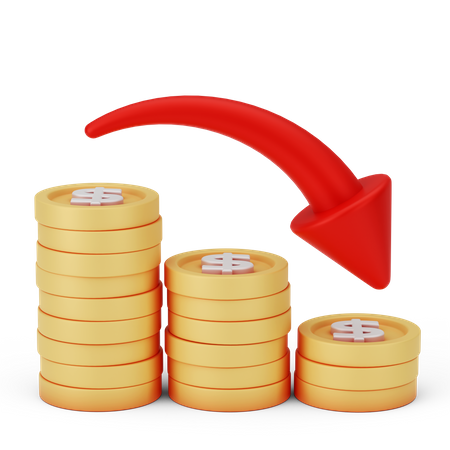 Dollar en baisse  3D Icon