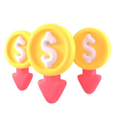 Dollar en baisse  3D Icon