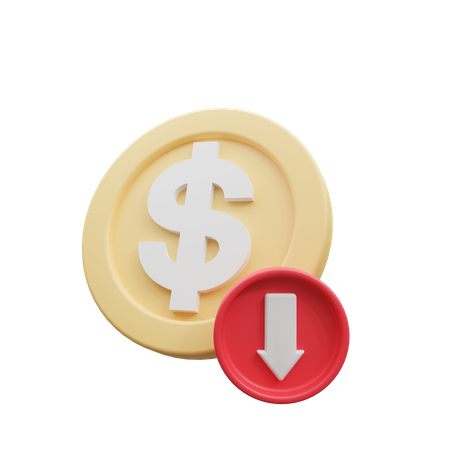 Dollar en baisse  3D Icon