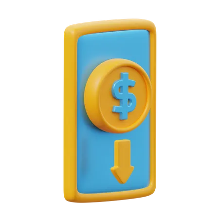 Dollar en baisse  3D Icon