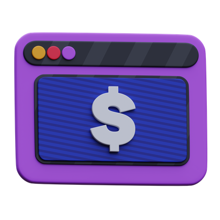 Dollar en ligne  3D Icon