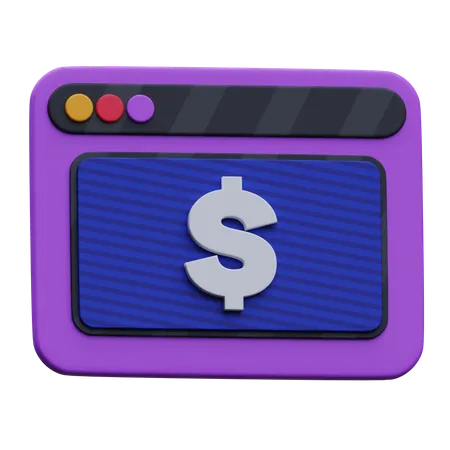 Dollar en ligne  3D Icon