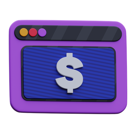 Dollar en ligne  3D Icon