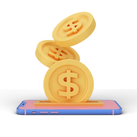 Dollar en ligne  3D Illustration