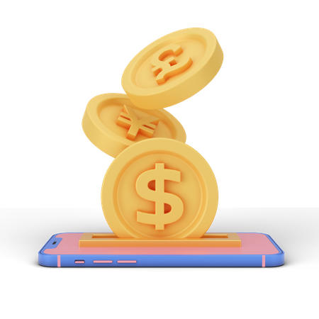 Dollar en ligne  3D Illustration