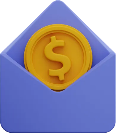Dollar Envelope  3D Illustration