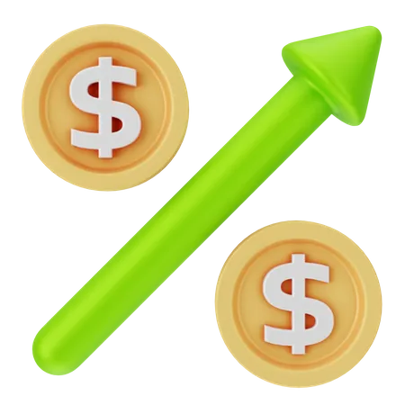 Dollar steigt  3D Icon