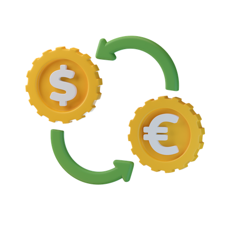 Dollar-Euro-Umrechnung  3D Icon