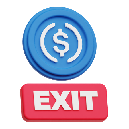 Dollar Exit  3D Icon