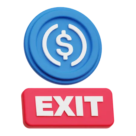 Dollar Exit  3D Icon