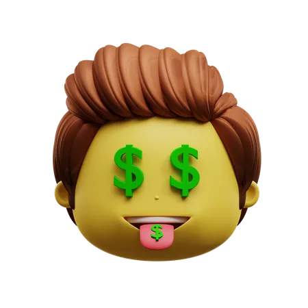 Dollar Eye Face Emoji  3D Icon