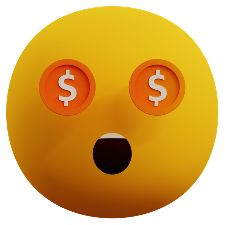 Dollar Eyes Emoji  3D Icon