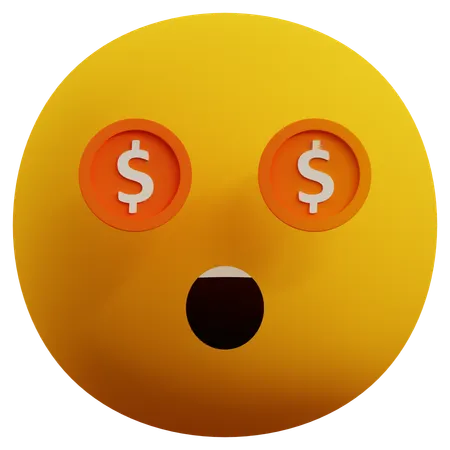 Dollar Eyes Emoji  3D Icon