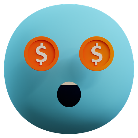 Dollar Eyes Emoji  3D Icon