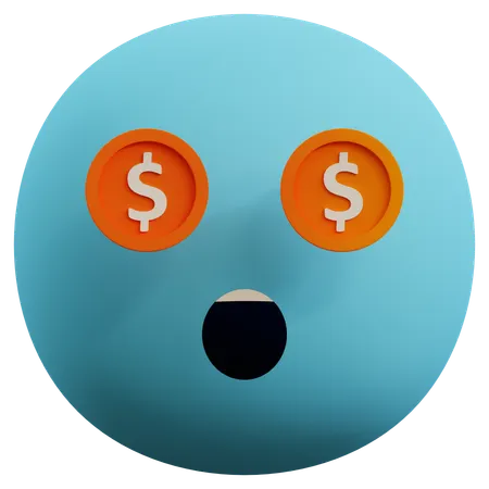 Dollar Eyes Emoji  3D Icon