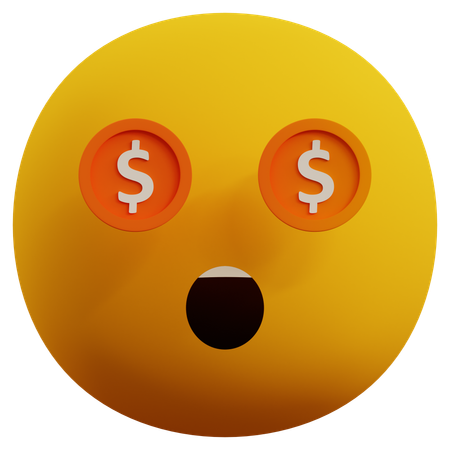 Dollar Eyes Emoji  3D Icon
