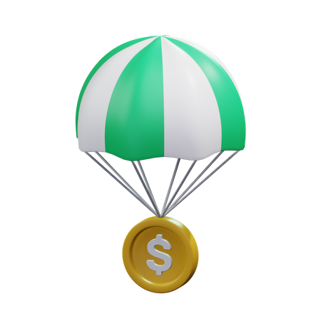 Dollar-Fallschirm  3D Icon
