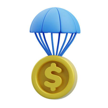 Dollar-Fallschirm  3D Icon