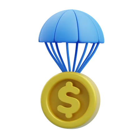 Dollar-Fallschirm  3D Icon