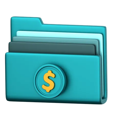 Dollar File  3D Icon