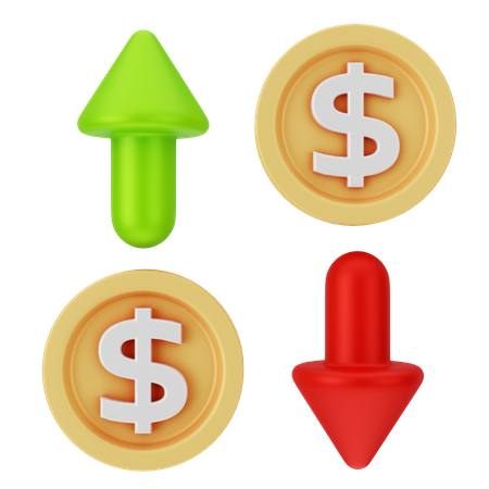 Dollar Fluctuation  3D Icon