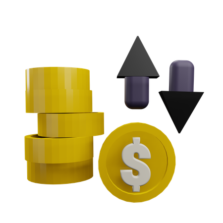 Dollar Fluctuation  3D Icon