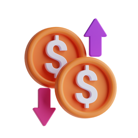 Dollar Fluctuation  3D Icon