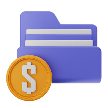 Dossier dollar  3D Icon