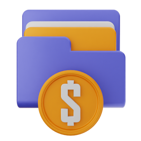 Dossier dollar  3D Icon