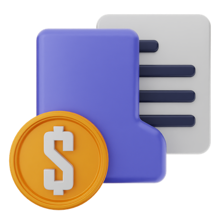 Dossier dollar  3D Icon