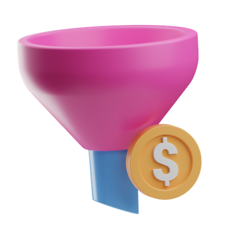 Dollar Funnel  3D Icon