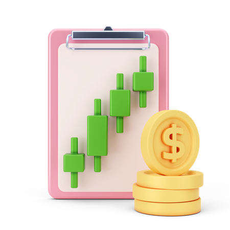 Dollar-Gewinn-Diagramm  3D Icon