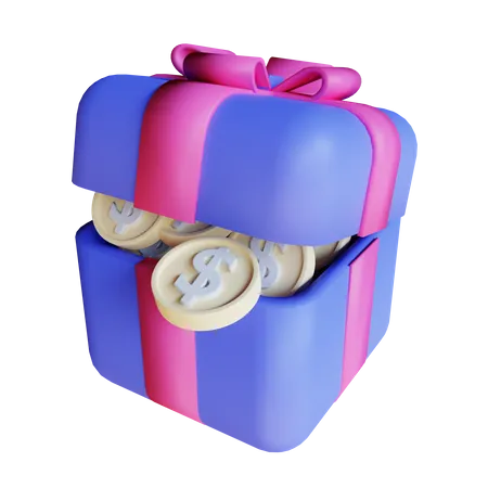 Dollar Gift Box  3D Icon