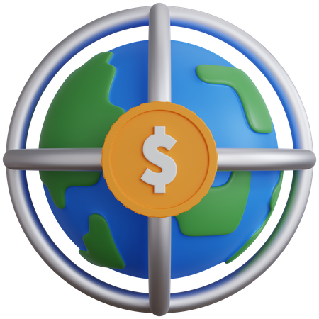 Dollar Globe  3D Icon