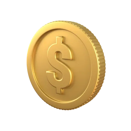 Dollar Gold Coin  3D Icon