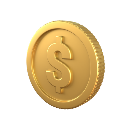 Dollar Gold Coin 3D Illustration