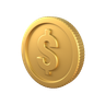3d dollar gold coin illustration