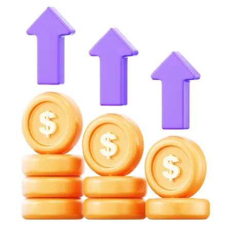 Increase Money 3 D Icon Illustration 3D Icon