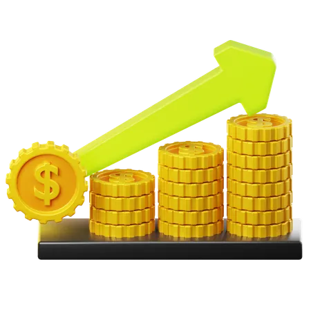 Business And Finance Illustration Dollar Growth Concept Isolated On Transparant Background 3 D Illustration High Resolution 3D Icon